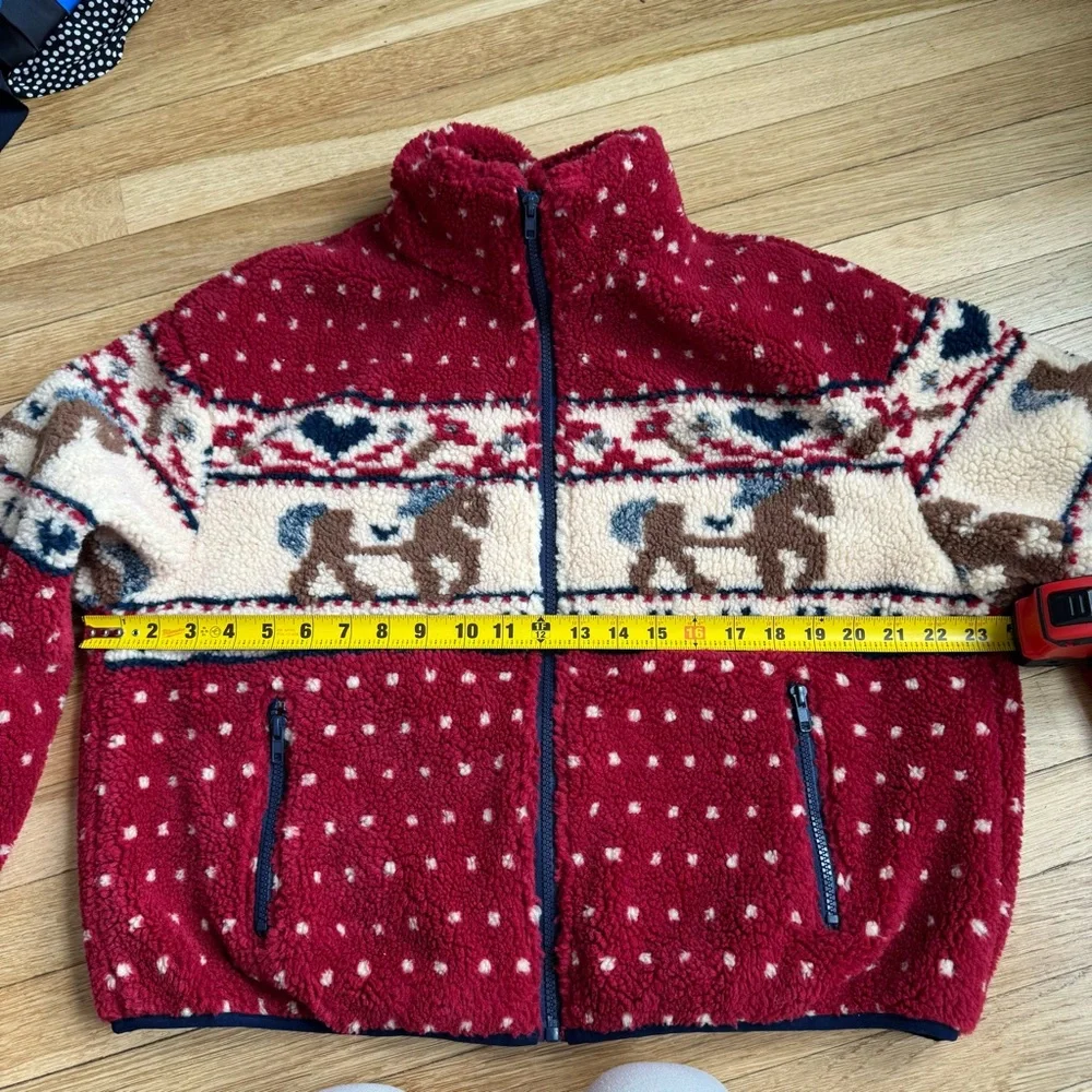 NWT Cider Sherpa Fleece Zip Up Nordic Print Jacket - Picture 12 of 16